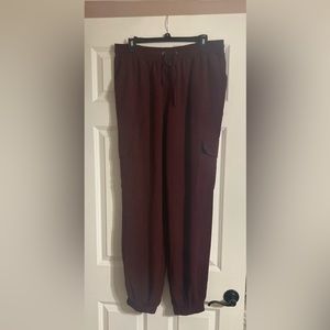 Maurices High Rise Cargo Jogger. Color: Burgundy. Size: Large.